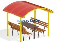Стол и лавки под навесом МАФ 4005 в Мелитополе