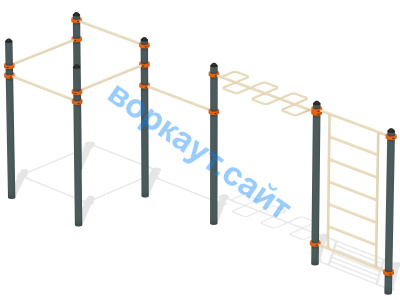 Воркаут турники с шведской стенкой и рукоходом  ВС-21 в Мелитополе