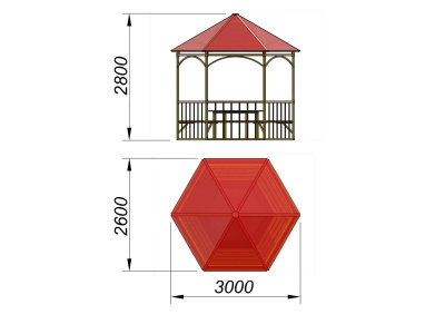 Беседка со столом и лавками МАФ 4121 в Мелитополе