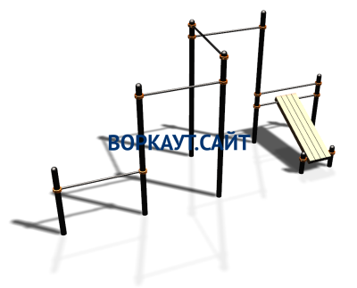 Воркаут комплекс разноуровневых турников со скамьей для пресса ВС-37 в Мелитополе