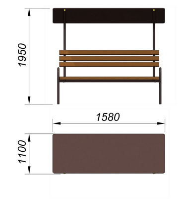 Лавочка под навесом МАФ 1607 в Мелитополе