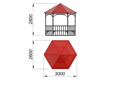 Беседка с лавками и полом МАФ 4122 в Мелитополе