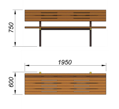 Диван уличный МАФ 1608 в Мелитополе