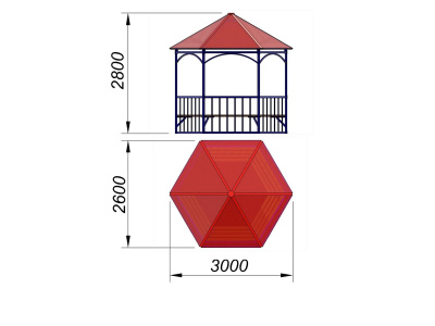 Беседка с лавками МАФ 4120 в Мелитополе