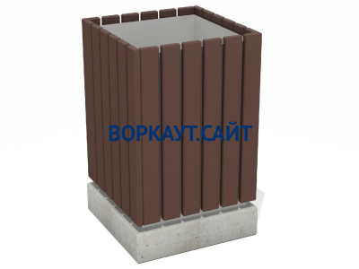 Урна деревянная квадратная с бетонным основанием МАФ 1633 в Мелитополе