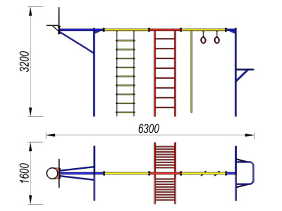 Гимнастический комплекс с баскетбольным щитом МАФ 3001 в Мелитополе Гимнастический комплекс с баскетбольным щитом МАФ 3001 в Мелитополе